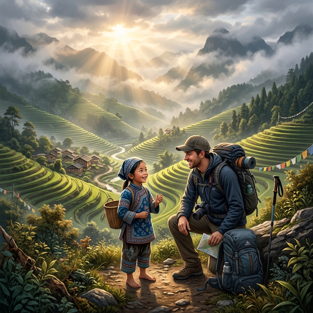 美国旅行网红在大凉山与当地天真无邪的孩子们对话